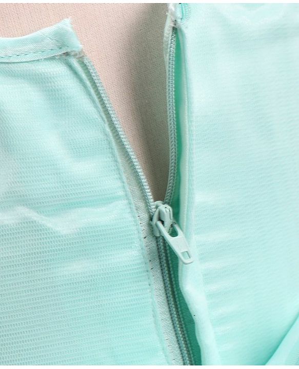 Babyhug Mesh Sleeveless Sequin Frock - Mint