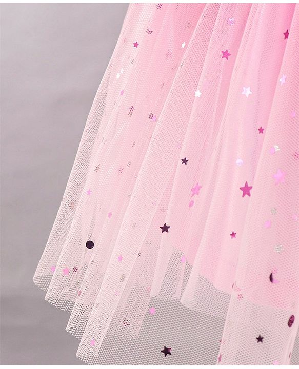 Babyhug Sleeveless Embellished Party Wear Frock - Pink
