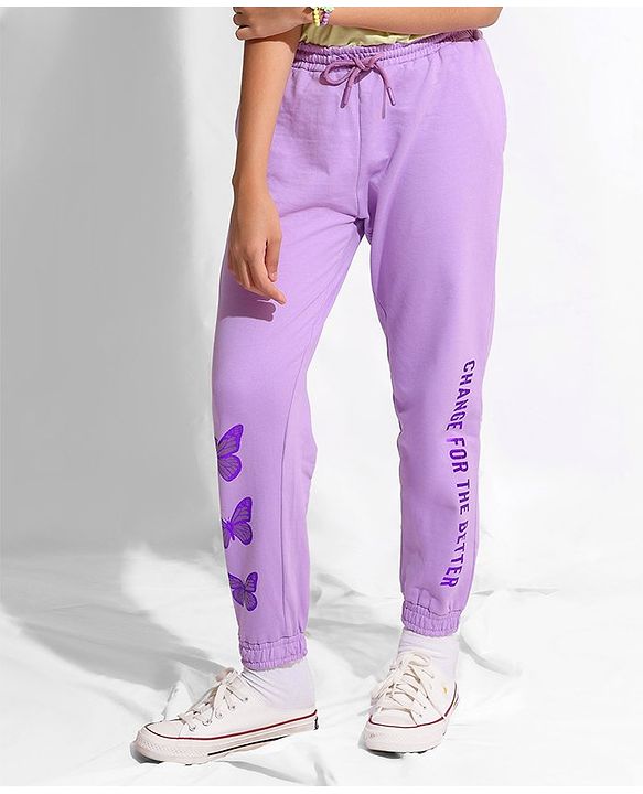 Pine Kids 100% Cotton Knit Full Length Bio Washed Lounge Pant With HD & Foil Print - Purple