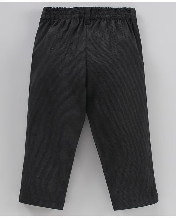 Babyhug WovenCotton Full Sleeves Shirt & Trousers With Waistcoat & Bow - Black