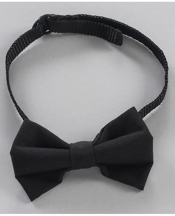 Babyhug WovenCotton Full Sleeves Shirt & Trousers With Waistcoat & Bow - Black