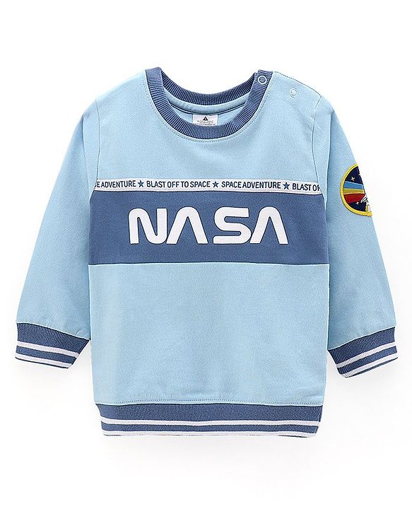 Babyhug Full Sleeves NASA printed Sweatshirt - Blue