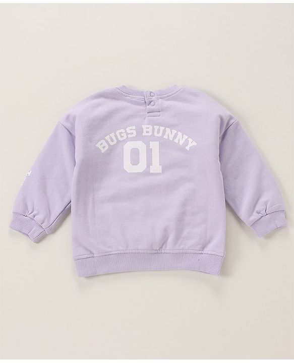 Babyhug Full Sleeves Knit Sweatshirt  Space Jam Print- Purple