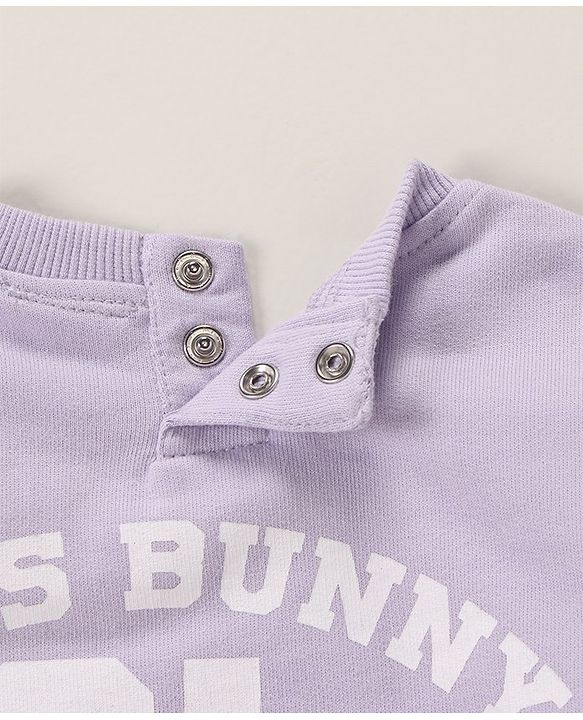 Babyhug Full Sleeves Knit Sweatshirt  Space Jam Print- Purple