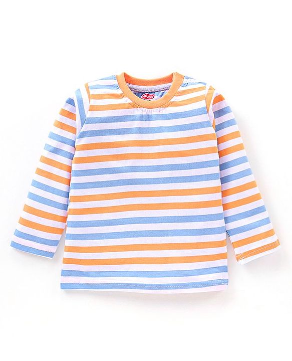 Babyhug Full Sleeves T-Shirt Penguin Print Pack of 3 - Orange & Blue