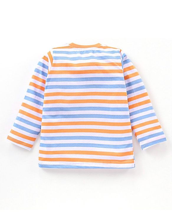 Babyhug Full Sleeves T-Shirt Penguin Print Pack of 3 - Orange & Blue