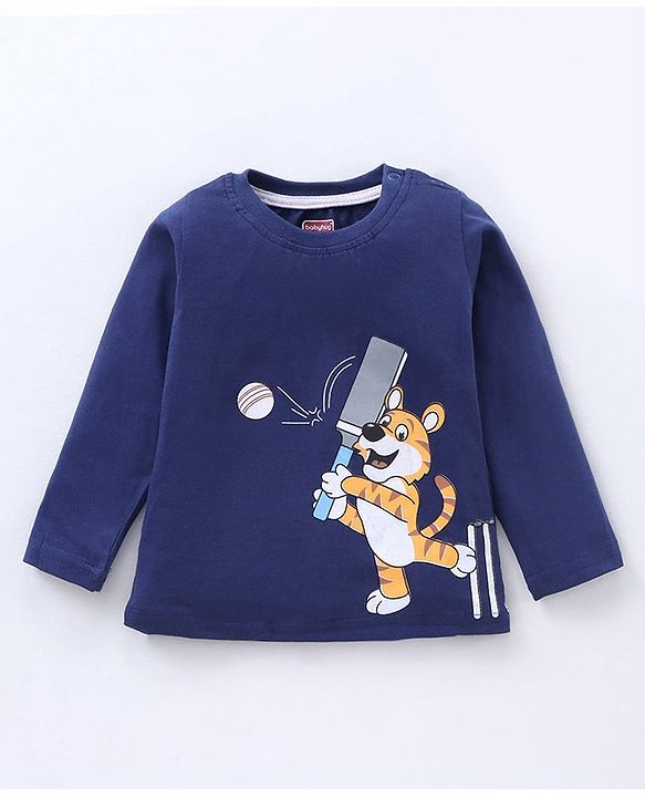Babyhug Full Sleeves T-Shirt Tiger Print - Blue