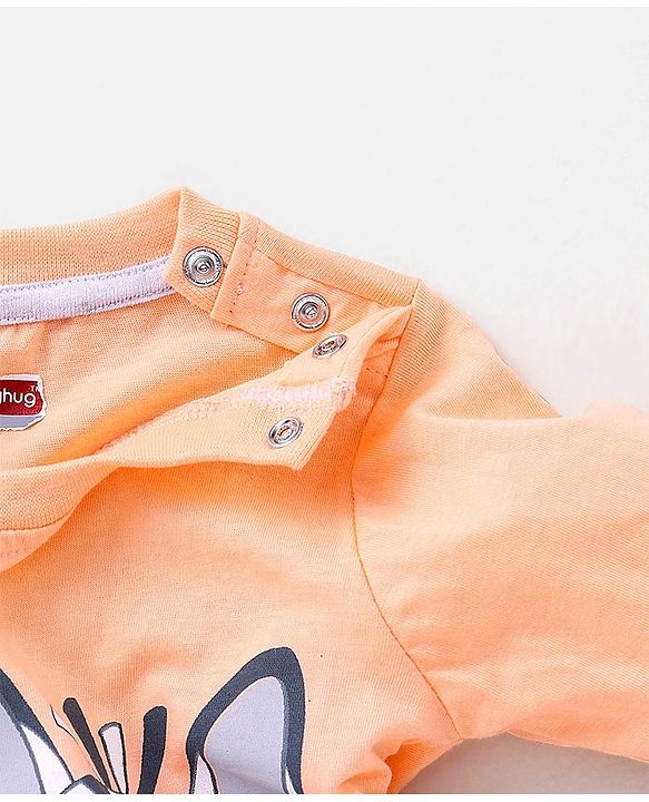 Babyhug Cotton Full Sleeves T-Shirt With Zebra Print - Coral