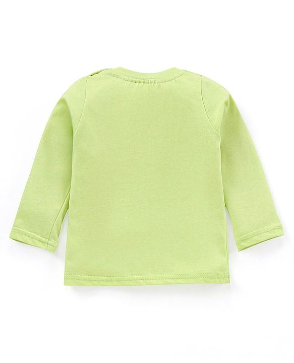 Babyhug Full Sleeves Cotton Tee Animal Print- Green
