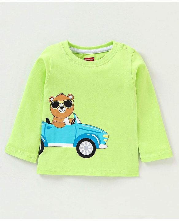 Babyhug Cotton Full Sleeves T-Shirt Striped Pack of 5 - Green & Blue