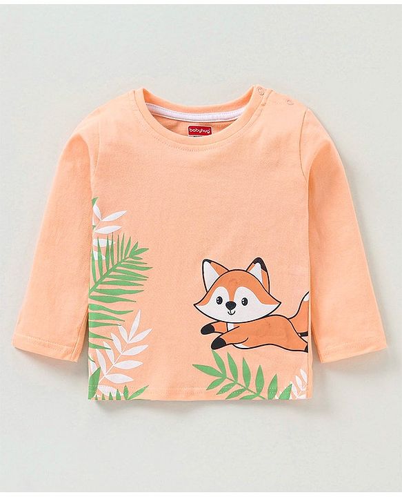 Babyhug Cotton Full Sleeves T-Shirt Fox Print Pack of 5 - Blue & Orange