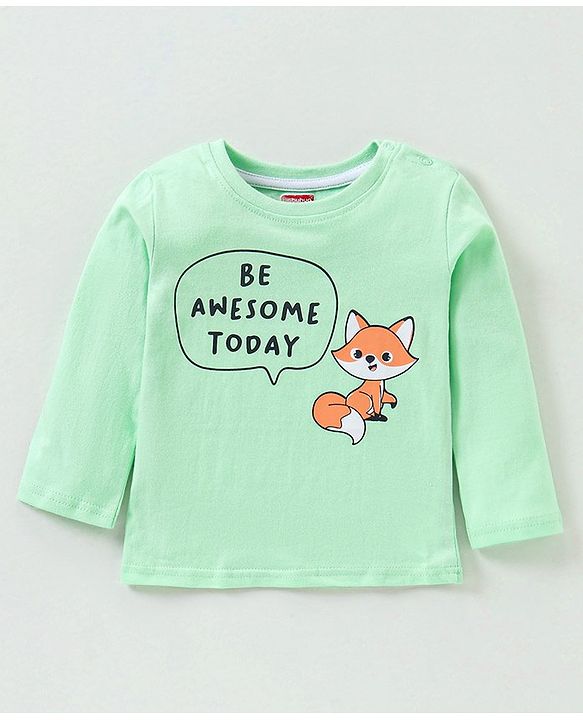 Babyhug Cotton Full Sleeves T-Shirt Fox Print Pack of 5 - Blue & Orange