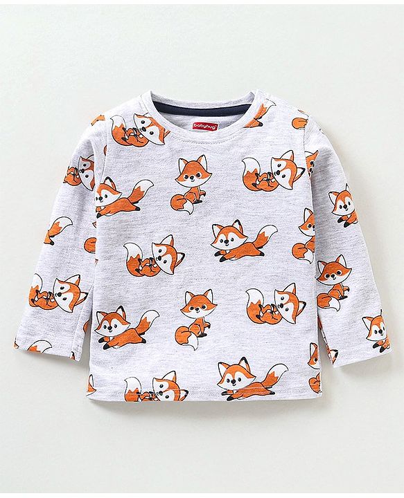 Babyhug Cotton Full Sleeves T-Shirt Fox Print Pack of 5 - Blue & Orange
