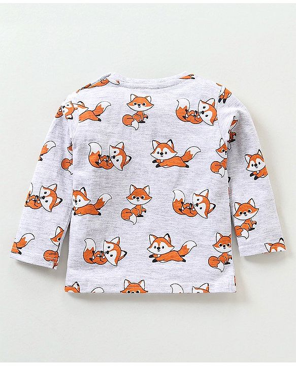 Babyhug Cotton Full Sleeves T-Shirt Fox Print Pack of 5 - Blue & Orange