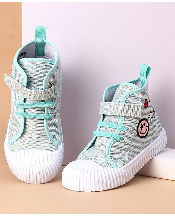 Cute Walk by Babyhug Casual Shoes with Velcro Closure Emoji Design - Blue