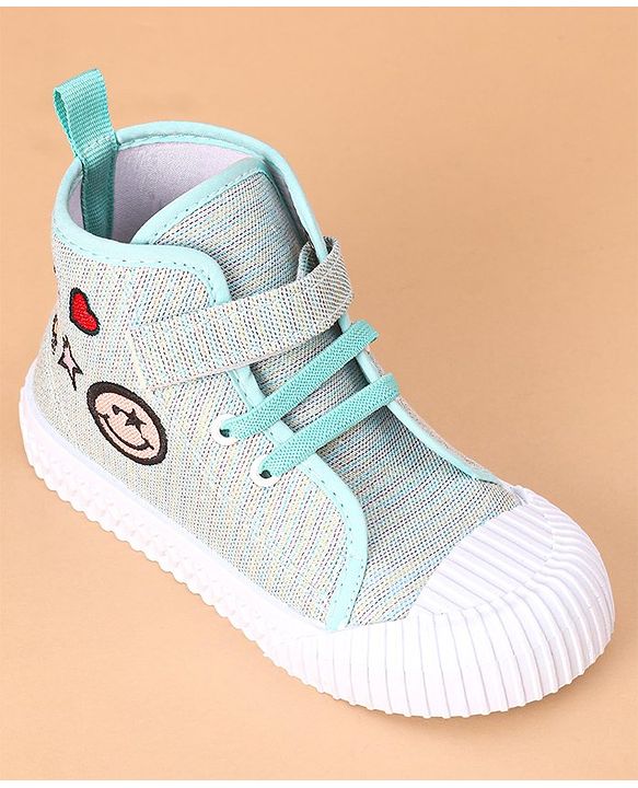 Cute Walk by Babyhug Casual Shoes with Velcro Closure Emoji Design - Blue