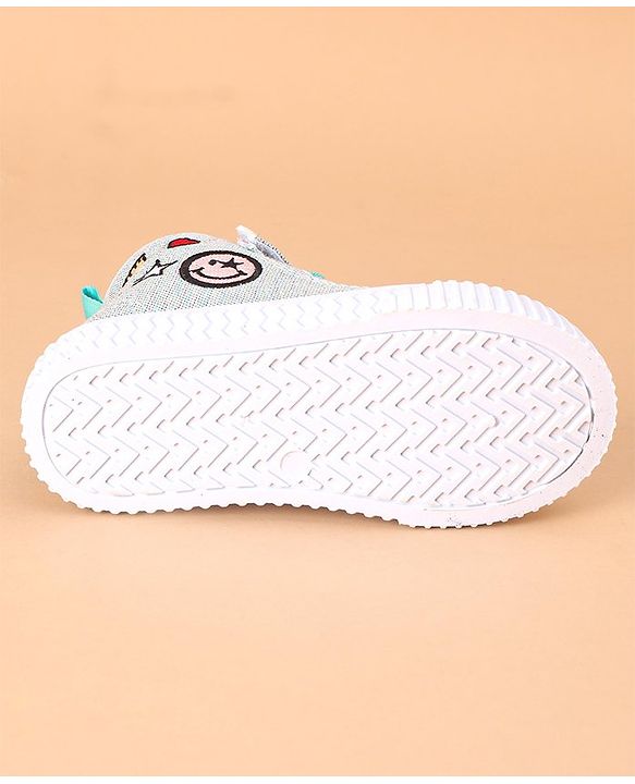 Cute Walk by Babyhug Casual Shoes with Velcro Closure Emoji Design - Blue