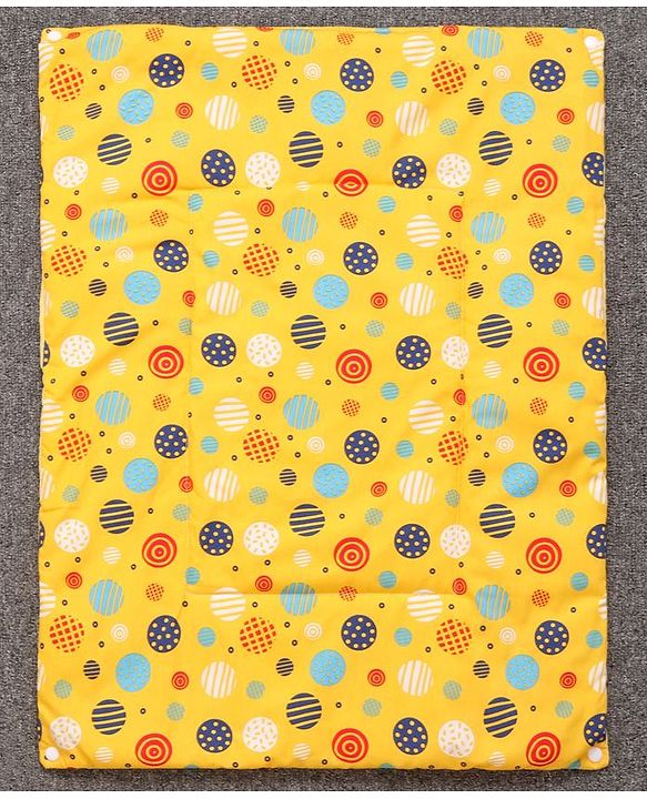 Babyhug Diaper Changing Mat Set of 3 with Removable waterproof Sheet Circle Print-Yellow