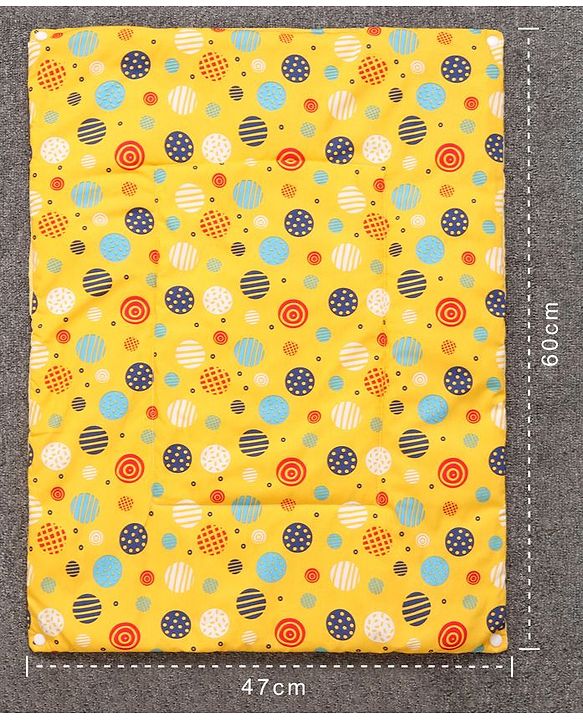 Babyhug Diaper Changing Mat Set of 3 with Removable waterproof Sheet Circle Print-Yellow