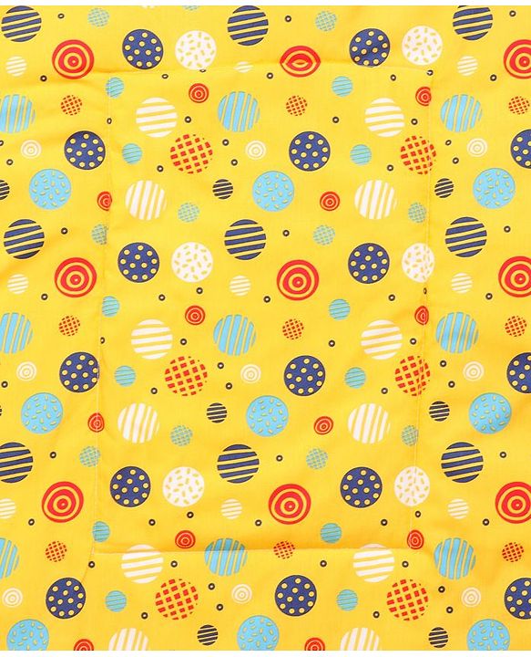 Babyhug Diaper Changing Mat Set of 3 with Removable waterproof Sheet Circle Print-Yellow