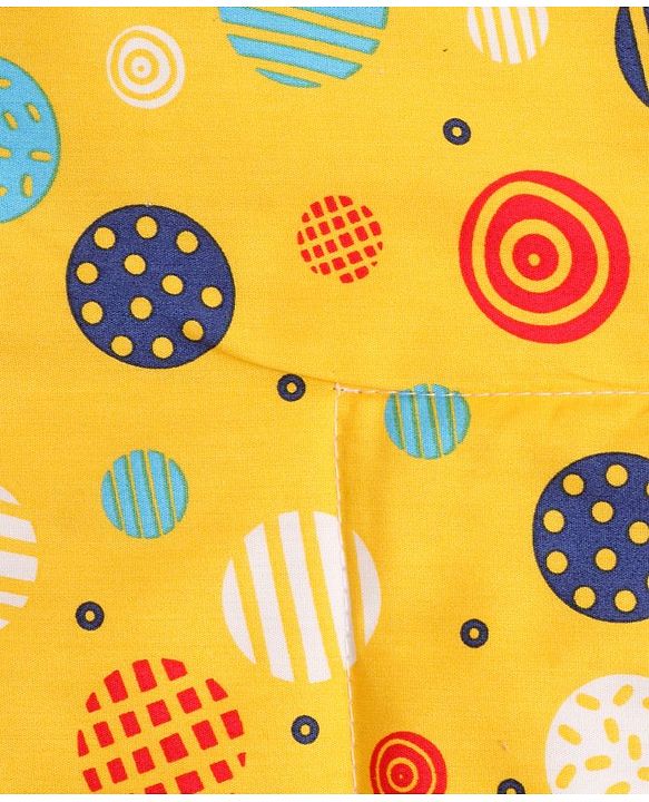 Babyhug Diaper Changing Mat Set of 3 with Removable waterproof Sheet Circle Print-Yellow