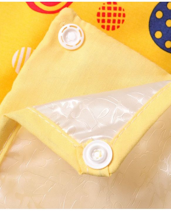 Babyhug Diaper Changing Mat Set of 3 with Removable waterproof Sheet Circle Print-Yellow