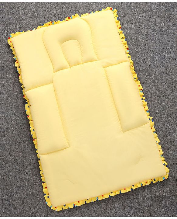 Babyhug Cotton Fix Pillow Mat Rocket Print - Yellow