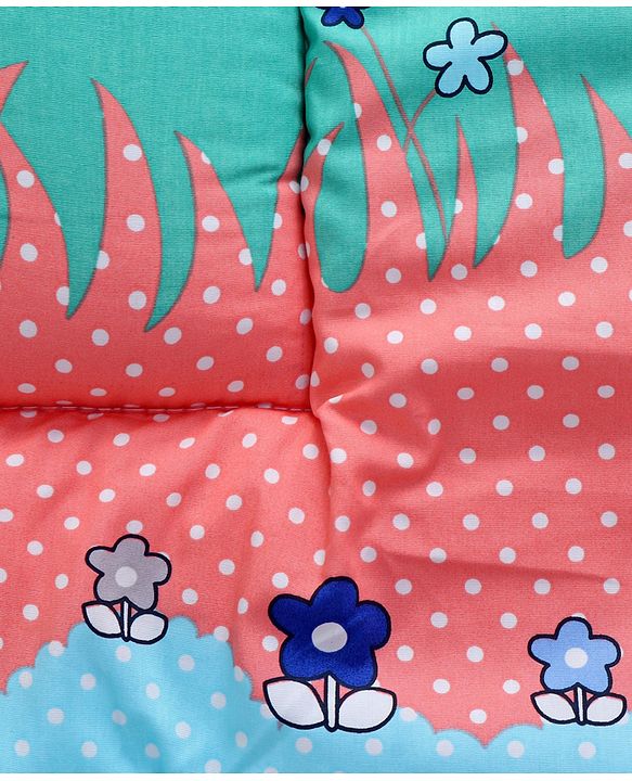 Babyhug Cotton Fix Pillow Mat With Car Print - Blue| Soft and Comfortable|  Light Weight and Travel Friendly| Foldable| New Born Gifting Option| For Boys and Girls| Use on Floor Cribs Cots or Cradle| 100% Cotton Fabric