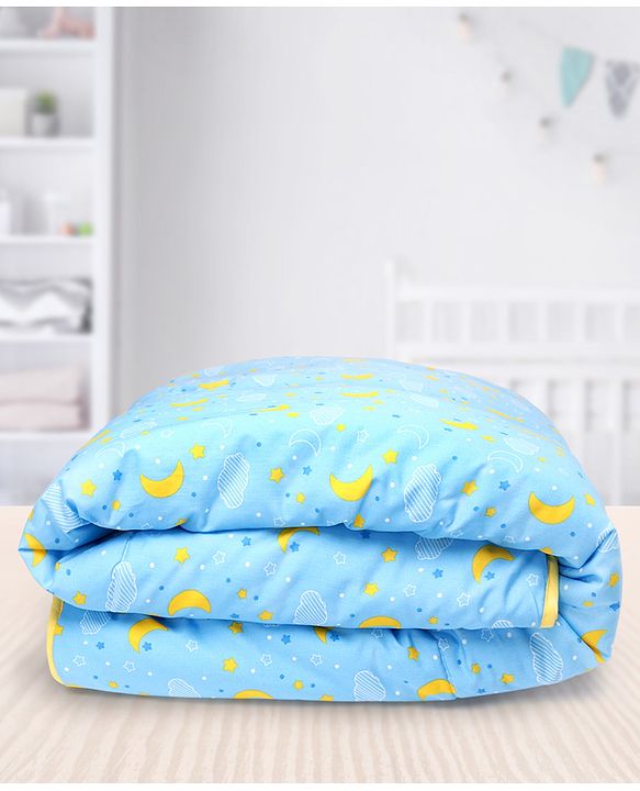 Babyhug Cotton Quilt Moon Print - Blue