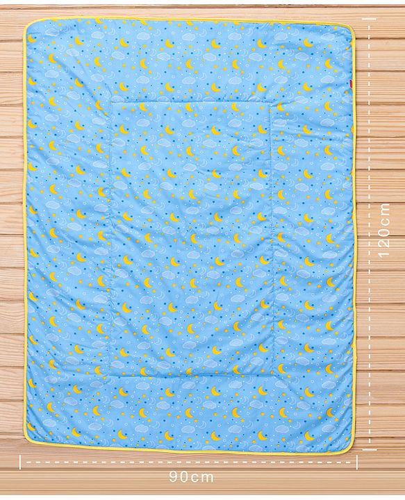 Babyhug Cotton Quilt Moon Print - Blue