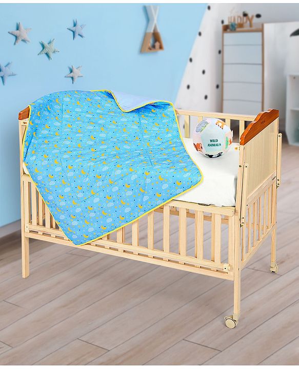 Babyhug Cotton Quilt Moon Print - Blue