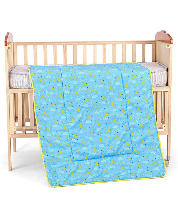 Babyhug Cotton Quilt Moon Print - Blue
