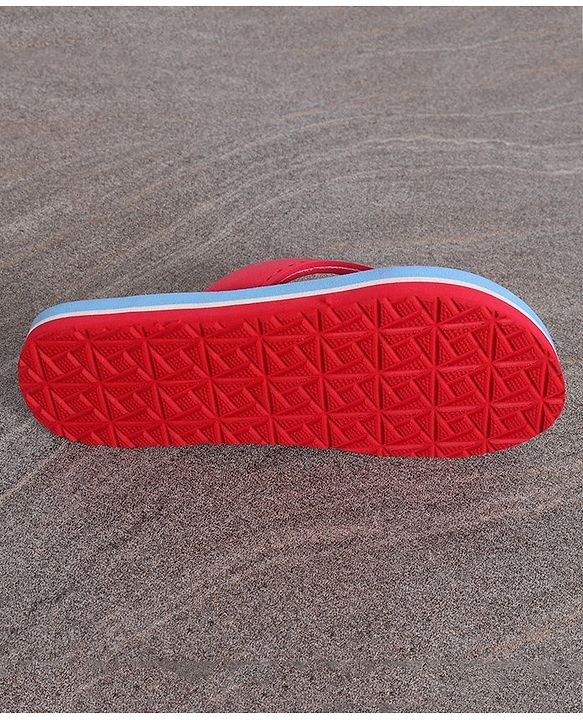 Pine Kids Slip On Flip Flops Captain America Print - Sky Blue Red