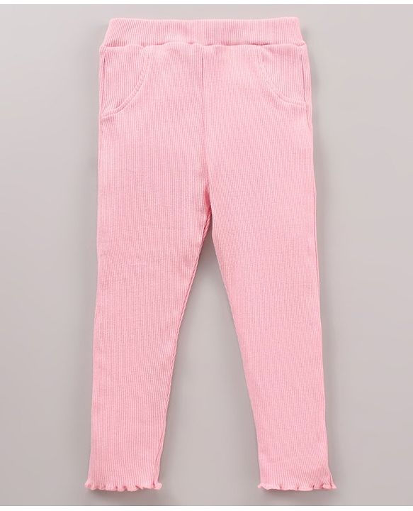 Babyhug 100% Cotton Half Sleeves Top and Lounge Pants Floral Print & Frill Detailing - Purple Pink