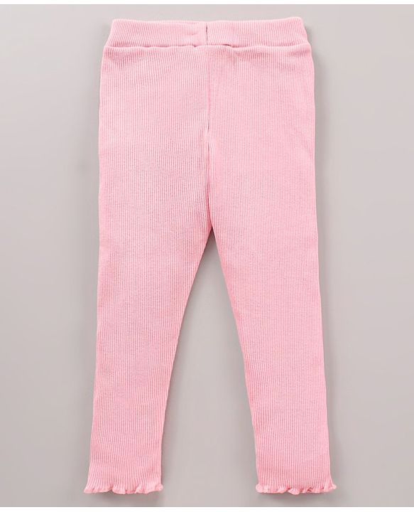 Babyhug 100% Cotton Half Sleeves Top and Lounge Pants Floral Print & Frill Detailing - Purple Pink