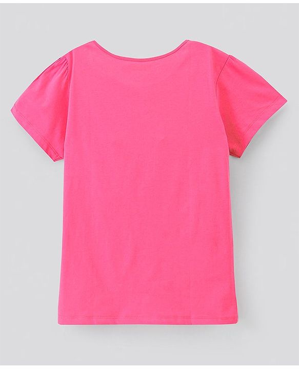Pine Kids Half Sleeves Biowashed T-Shirt Multiprint - Pink