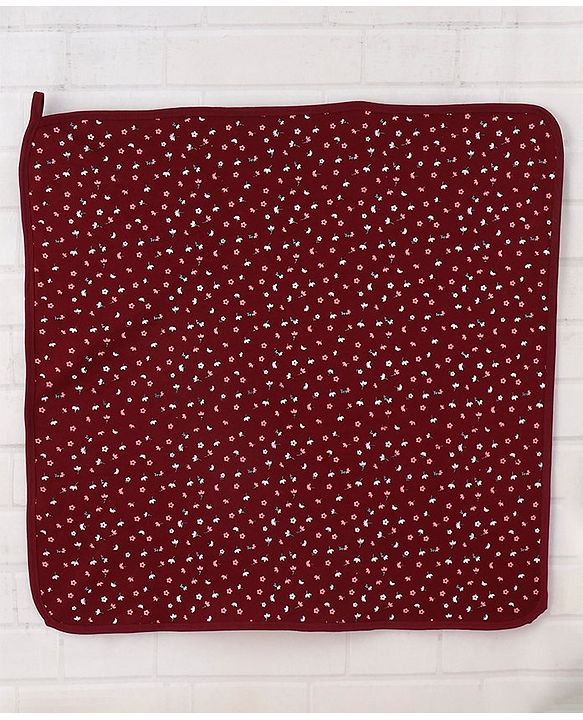 Babyhug Double Layer Terry Hooded Towel Floral Print - Pink