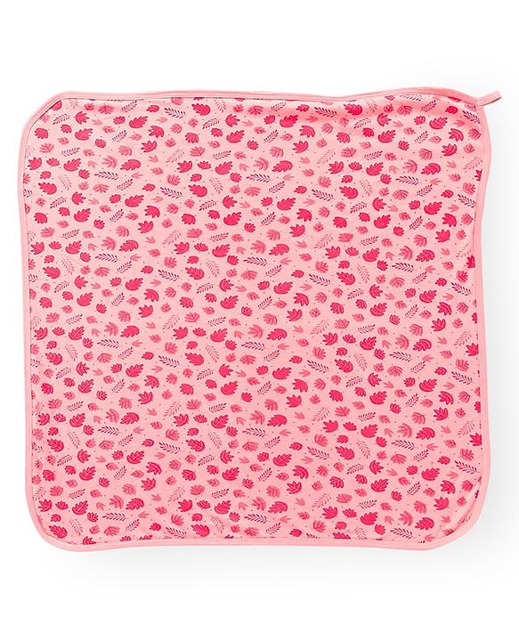 Babyhug Double Layer Terry Hooded Towel Bear Print - Light Peach