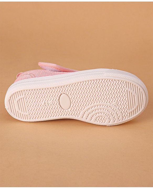 Cute Walk by Babyhug Casual Shoes With Velcro Closure Dino Patch - White Light Pink