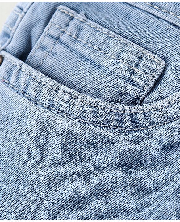 Pine Kids Full Length Solid Stretchable Jeans - Light Blue