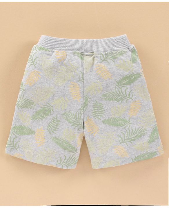 Babyhug Knee Length Knit Shorts Camo Print- White