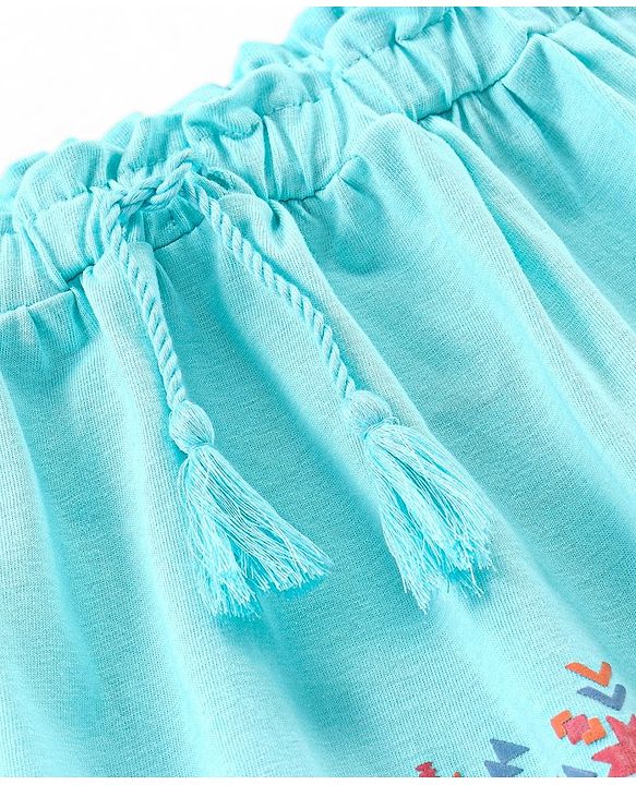 Babyhug Cotton Mid Thigh Skirt Chevron Print - Blue