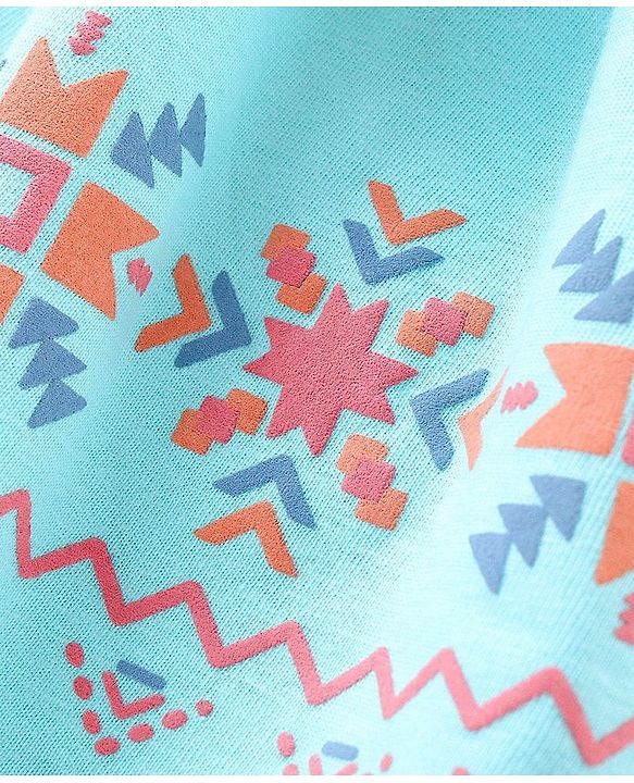 Babyhug Cotton Mid Thigh Skirt Chevron Print - Blue