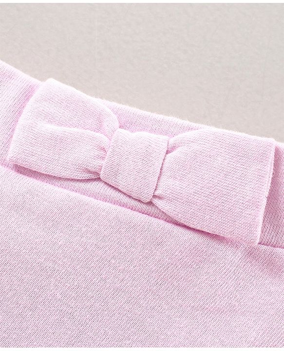 Babyhug Knit Mid Thigh Floral Printed Skirt- Pink