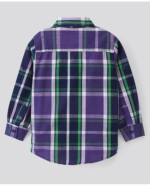 Pine Kids Cotton Woven Full Sleeves Shirt Stripes Print - Purple