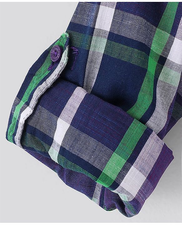 Pine Kids Cotton Woven Full Sleeves Shirt Stripes Print - Purple