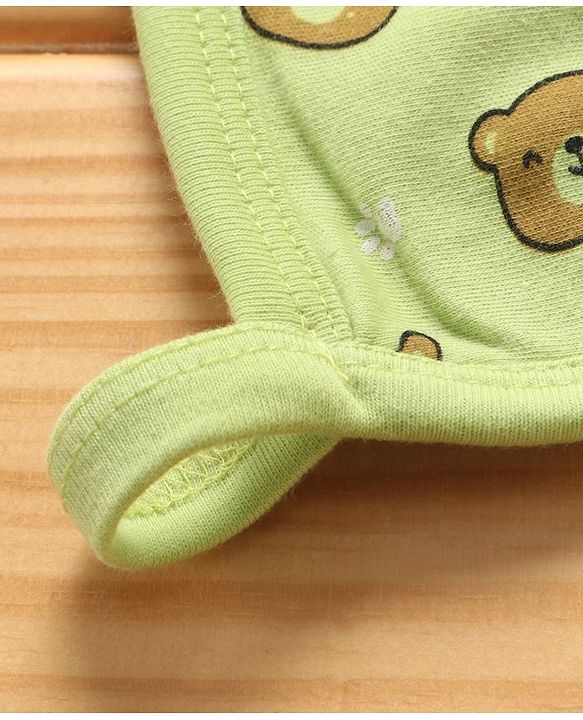 Babyhug Double Layer Terry Hooded Towel Bear Print Pack of 2 - Green Purple