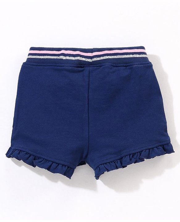 Babyhug Cotton Knit   Mid Thigh Length Shorts Ice Cream Print - Navy Blue
