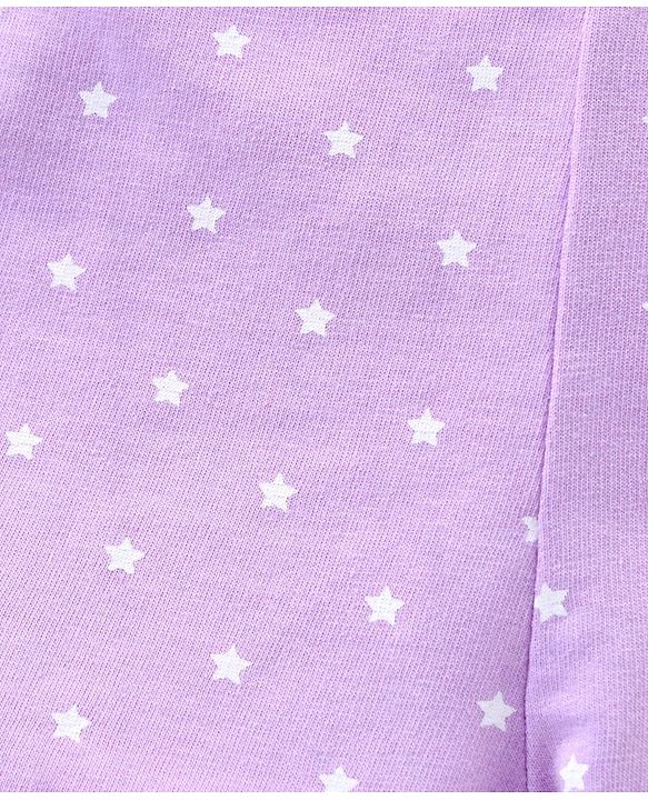 Babyhug Cotton Knit Mid Thigh Length Shorts Star Pattern - Lavender