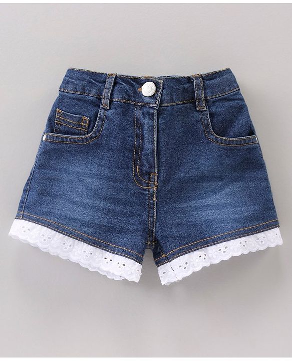 Babyhug Sleeveless Cotton Woven to Denim Top and Bottom Wear Set Checkered Flower Applique - Pink Blue